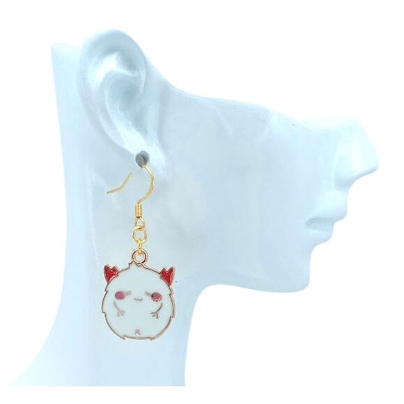 White Monster Earrings 🩸 Gothic Kawaii Dangles - Picture 2 of 4